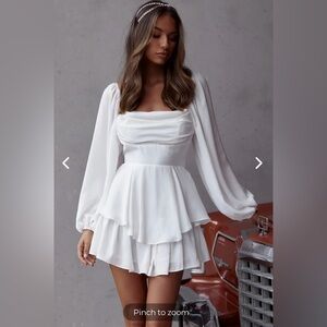 Selfie Leslie Well Versed Long Sleeve Flounce Romper